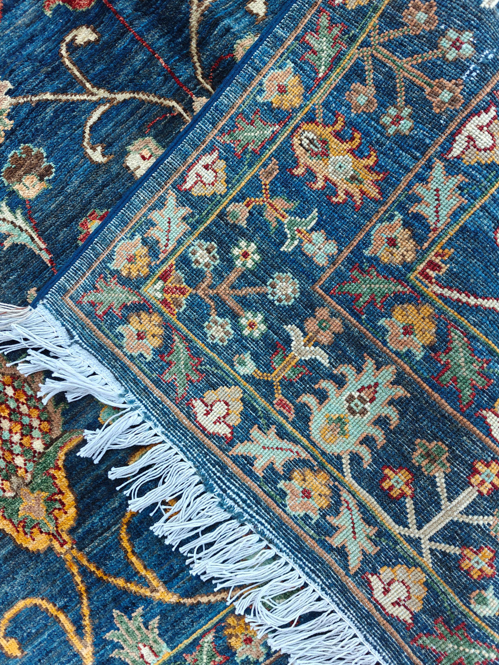 8x5 Dark Blue Chobi Rug Elegant Traditional Design for Home Décor, Rug For Living Room, Bedroom Rug, Kitchen Rug 7.9x5.5ft, Medium Rug