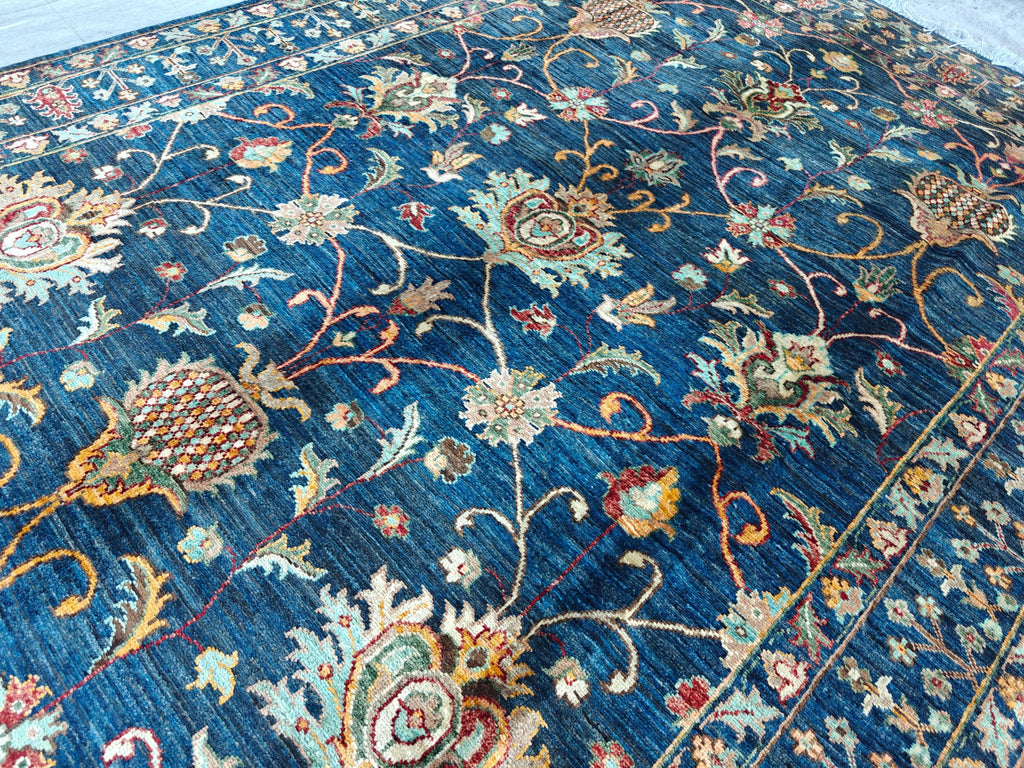 8x5 Dark Blue Chobi Rug Elegant Traditional Design for Home Décor, Rug For Living Room, Bedroom Rug, Kitchen Rug 7.9x5.5ft, Medium Rug