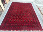 10x14 Ft Khal Mohammadi Bukhara Antique Rug Handwoven Traditional Persian Design, Rug For Living Room, Bedroom Rug 13.9x9.10, Large Rug