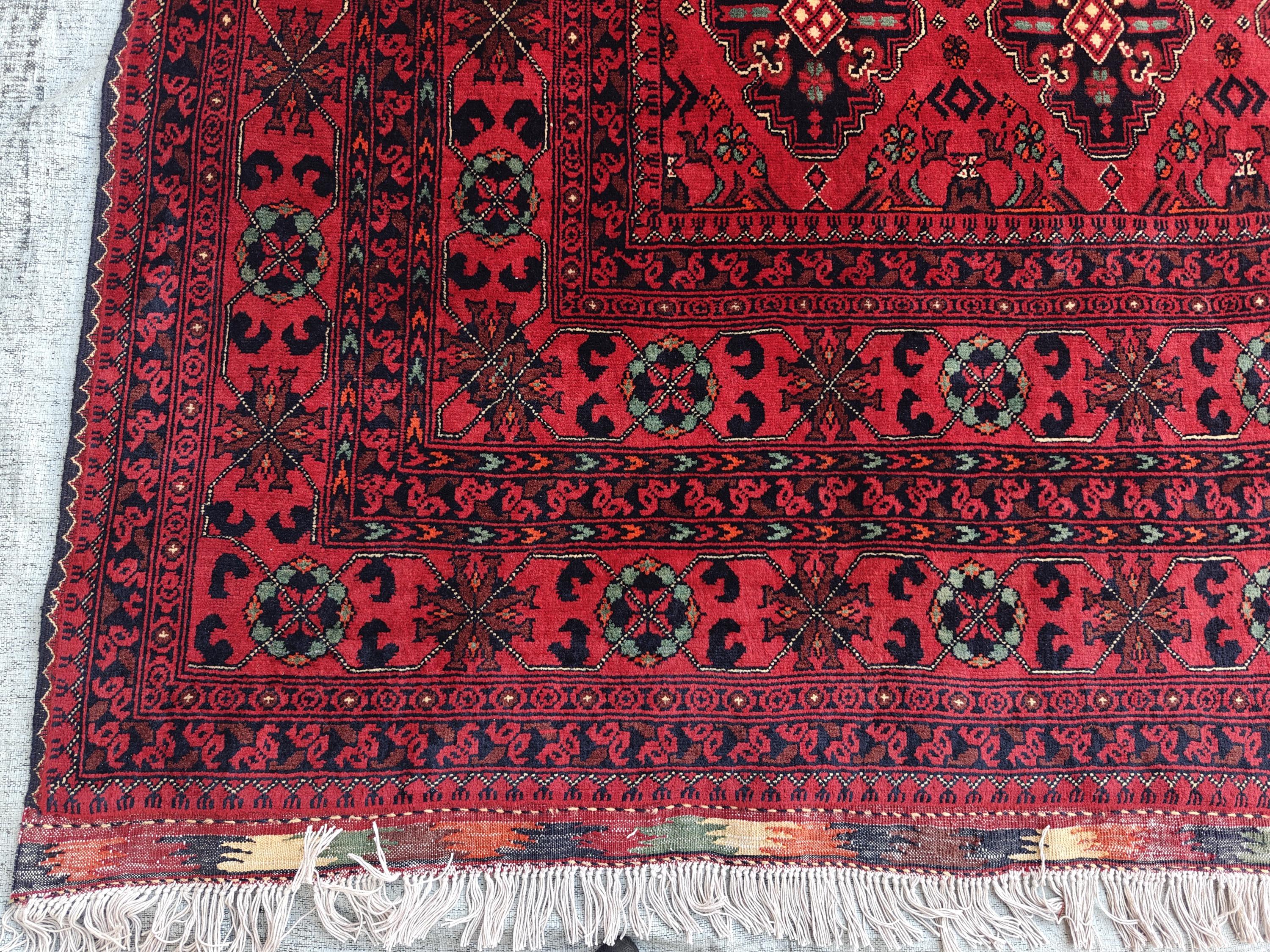 10x14 Ft Khal Mohammadi Bukhara Antique Rug Handwoven Traditional Persian Design, Rug For Living Room, Bedroom Rug 13.9x9.10, Large Rug
