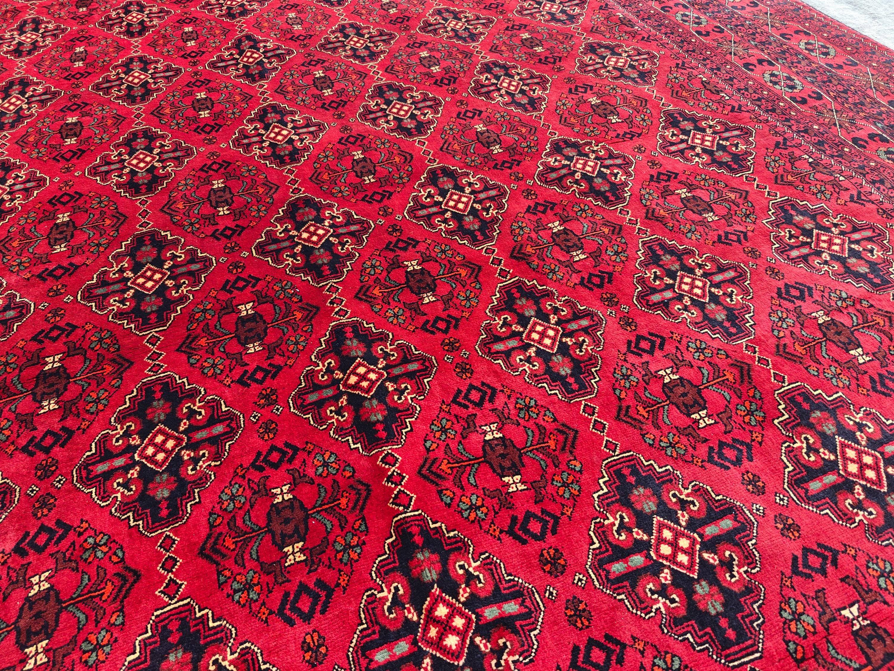 10x14 Ft Khal Mohammadi Bukhara Antique Rug Handwoven Traditional Persian Design, Rug For Living Room, Bedroom Rug 13.9x9.10, Large Rug