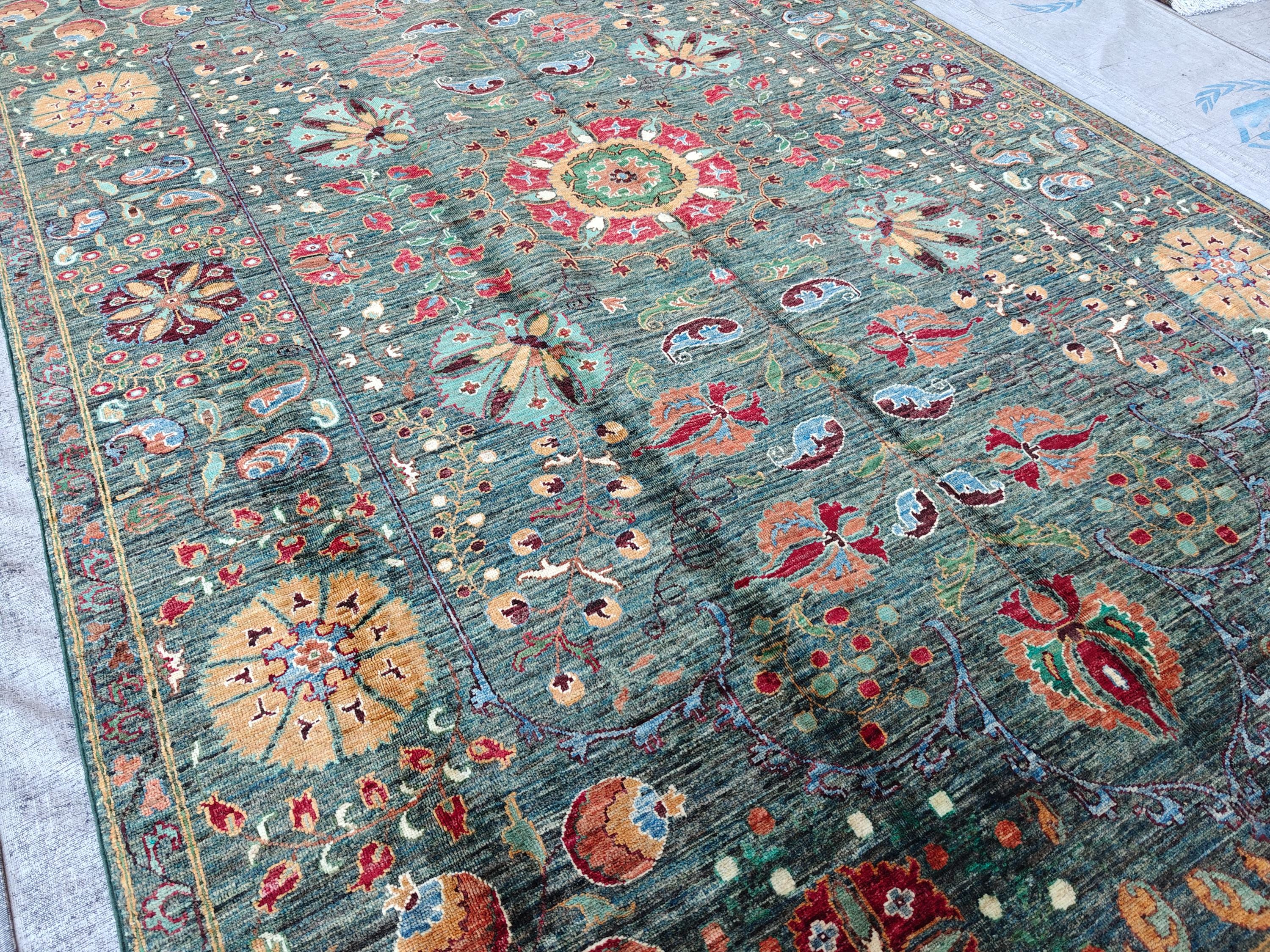 7x10 Floral Chobi Rug, Boho Home Decor, Rug For Living Room, Bedroom Rug, Kitchen Rug, Dining room Rug, Decorative Rug 10.2x6.7, Medium Rug