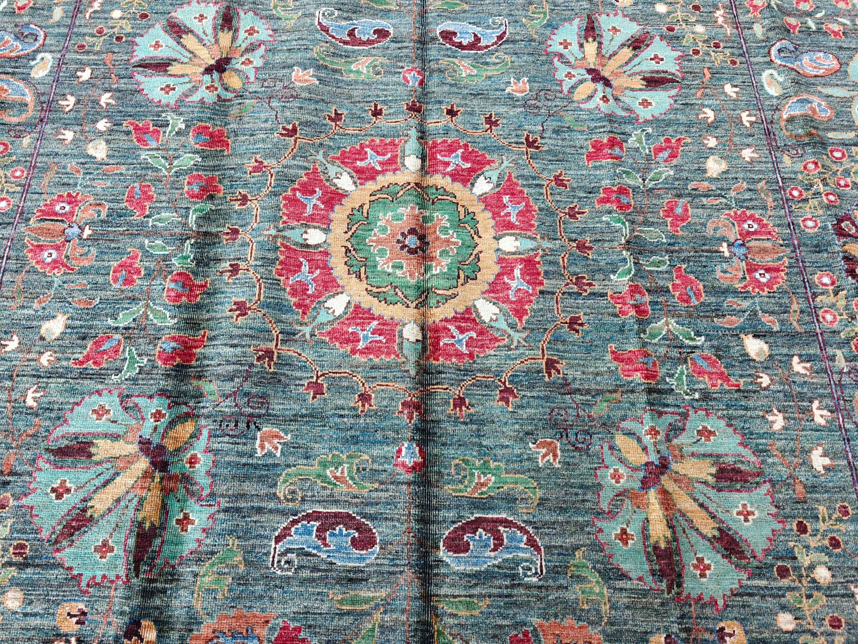 7x10 Floral Chobi Rug, Boho Home Decor, Rug For Living Room, Bedroom Rug, Kitchen Rug, Dining room Rug, Decorative Rug 10.2x6.7, Medium Rug