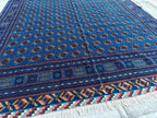 10x13 Navy Blue Large Mawrai Gul Tribal Afghan Handmade Antique Rug, Rug For Livingroom, Bedroom Rug, Dining Room Rug, Office Rug 13.4x9.8,