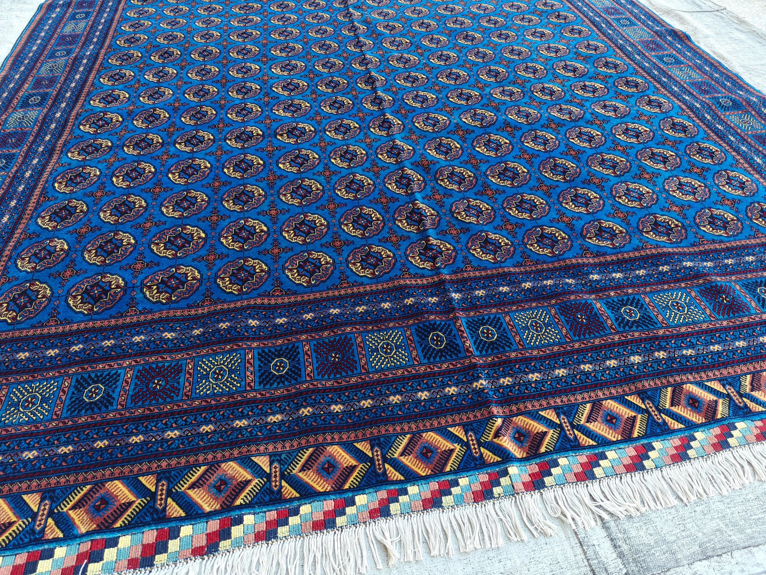 10x13 Navy Blue Large Mawrai Gul Tribal Afghan Handmade Antique Rug, Rug For Livingroom, Bedroom Rug, Dining Room Rug, Office Rug 13.4x9.8,