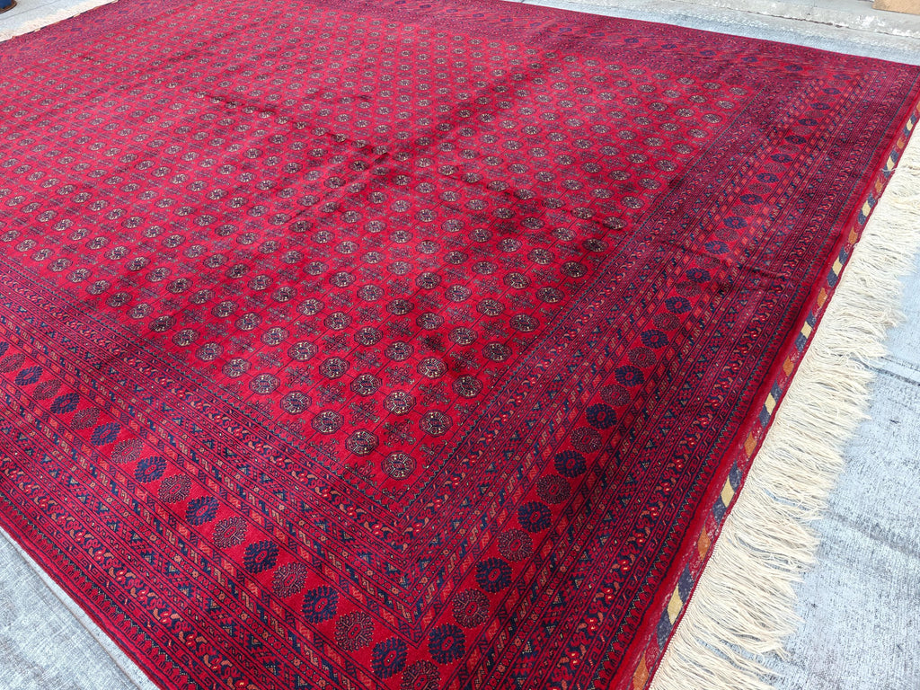 10x13 Antique Mawrai Gul Afghan Handwoven Traditional Rug, Rugs For Living Room, Bedroom Rug, Large Area Rug, Home Decor 13.4 x 9.11 Ft