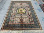 6x8 Handmade Mamluk Rug Afghan Wool Carpet, Unique Geometric Design, Traditional Vintage Area Rug, Rug For Living Room 8.3x5.8ft, Medium Rug