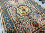 6x8 Handmade Mamluk Rug Afghan Wool Carpet, Unique Geometric Design, Traditional Vintage Area Rug, Rug For Living Room 8.3x5.8ft, Medium Rug