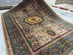 6x8 Handmade Mamluk Rug Afghan Wool Carpet, Unique Geometric Design, Traditional Vintage Area Rug, Rug For Living Room 8.3x5.8ft, Medium Rug
