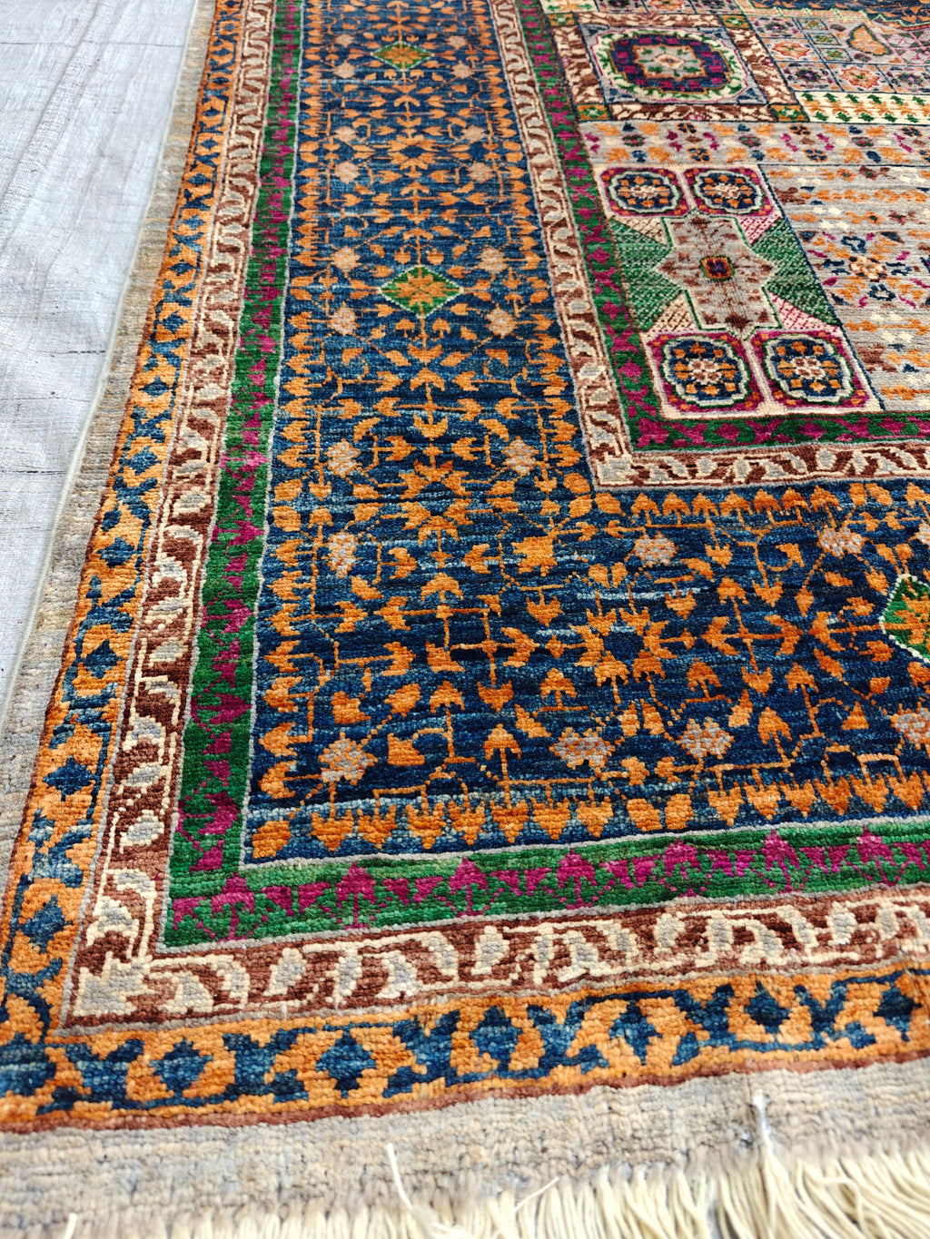 6x8 Handmade Mamluk Rug Afghan Wool Carpet, Unique Geometric Design, Traditional Vintage Area Rug, Rug For Living Room 8.3x5.8ft, Medium Rug