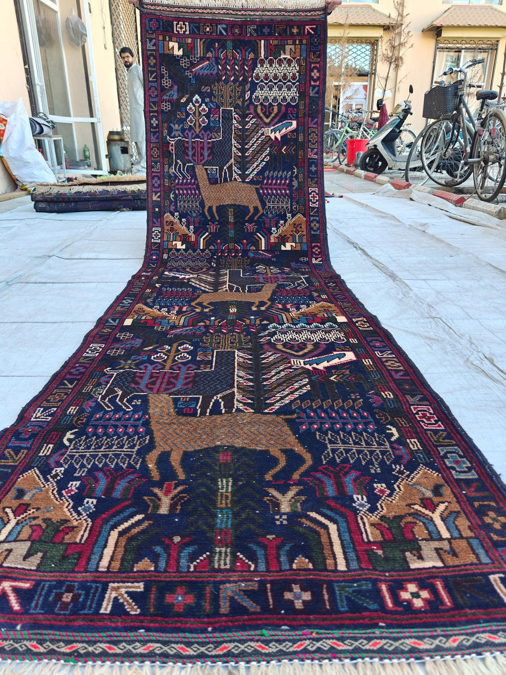 Vintage Baluchi Runner Rug 9.4x2.9 ft - Handmade Afghan Wool Carpet, Bohemian Hallway Decor, Tribal Area Rug, Rustic Floor Runner