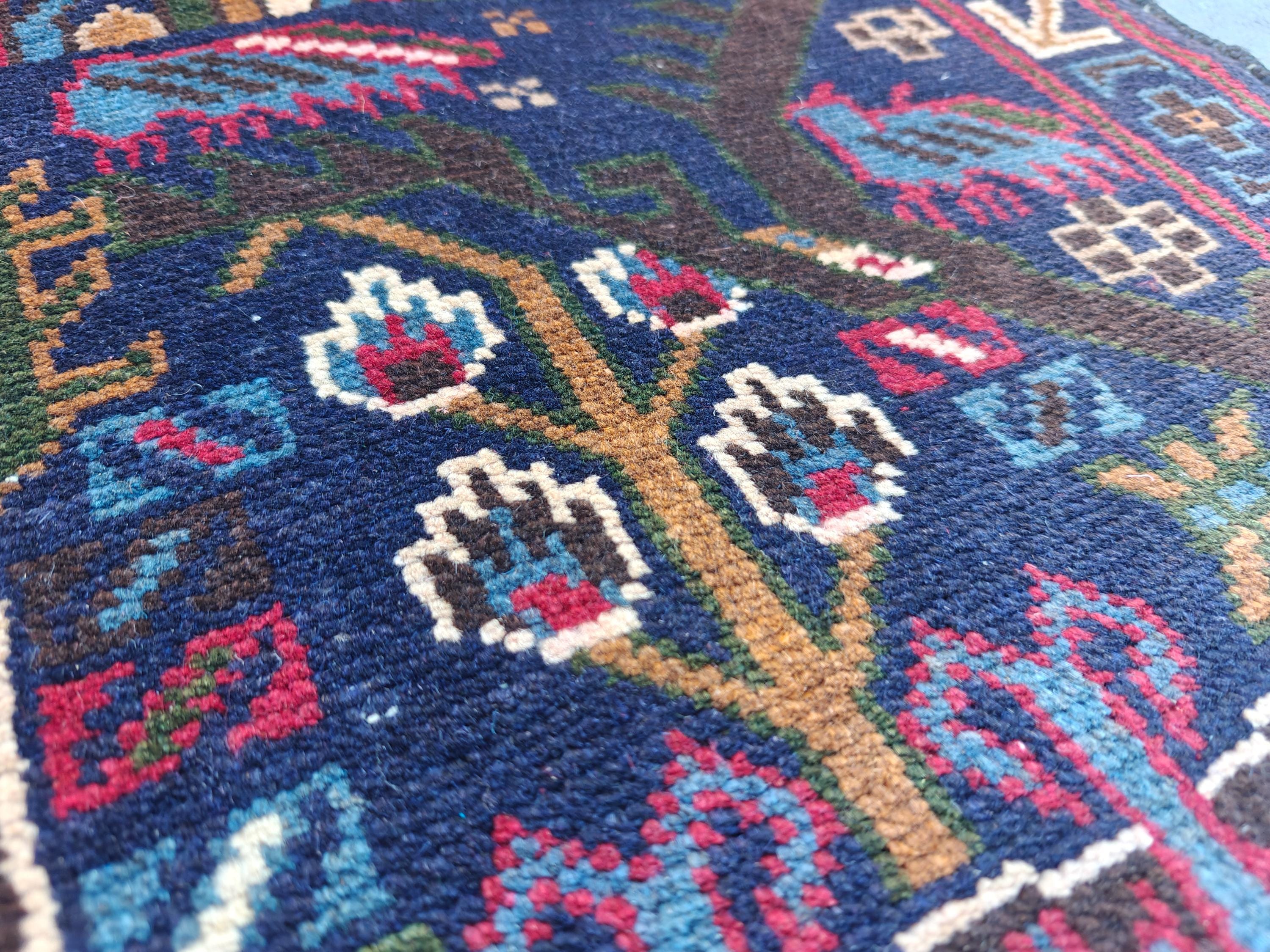 Vintage Baluchi Runner Rug 9.4x2.9 ft - Handmade Afghan Wool Carpet, Bohemian Hallway Decor, Tribal Area Rug, Rustic Floor Runner