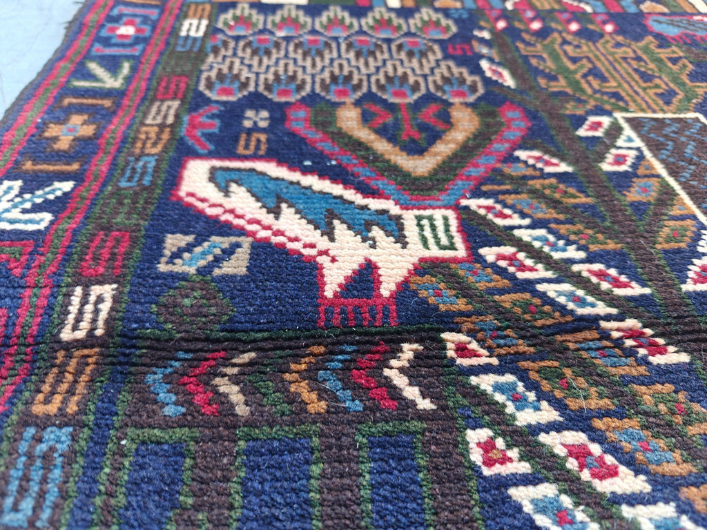 Vintage Baluchi Runner Rug 9.4x2.9 ft - Handmade Afghan Wool Carpet, Bohemian Hallway Decor, Tribal Area Rug, Rustic Floor Runner