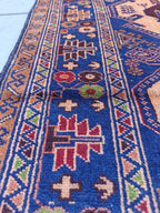 Vintage Baluchi Runner Rug 10.4x2.4 ft - Handwoven Afghan Wool Carpet - Tribal Narrow Hallway Rug - Bohemian Home Decor, Farm House Rug