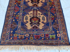 Vintage Baluchi Runner Rug 10.4x2.4 ft - Handwoven Afghan Wool Carpet - Tribal Narrow Hallway Rug - Bohemian Home Decor, Farm House Rug
