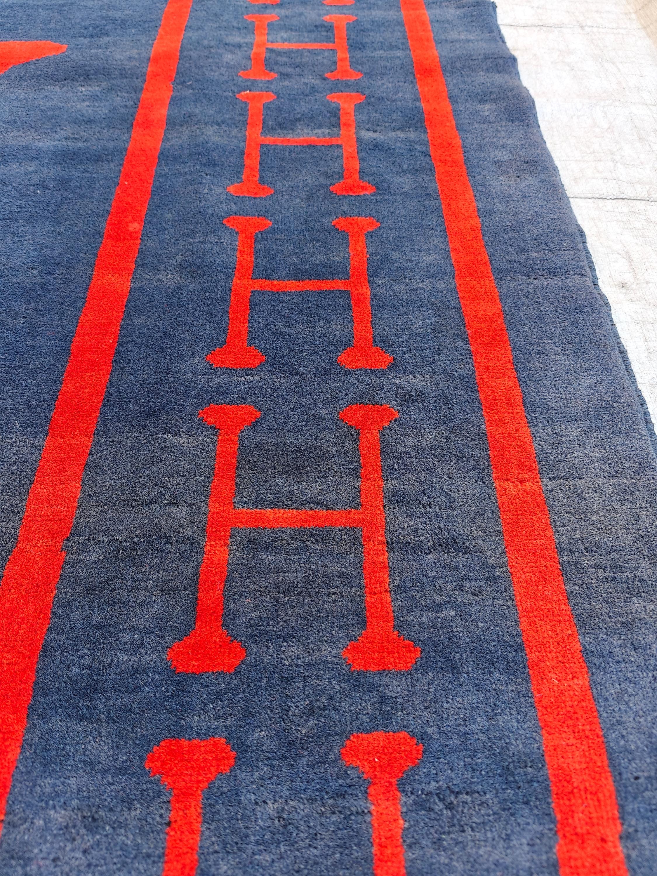 Antique Handmade Wool Rug 9.10x6.7 ft - Vintage Afghan Carpet with Unique ‘H’ Design - Luxury Home Decor, Living Room Rug, Bedroom Rug