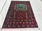Belgian Prayer Mat 4.5x3.2 ft - Handwoven Wool Rug, Islamic Prayer Carpet, Small Area Rug for Home Decor, Wall Hanging Rug, Home Decor