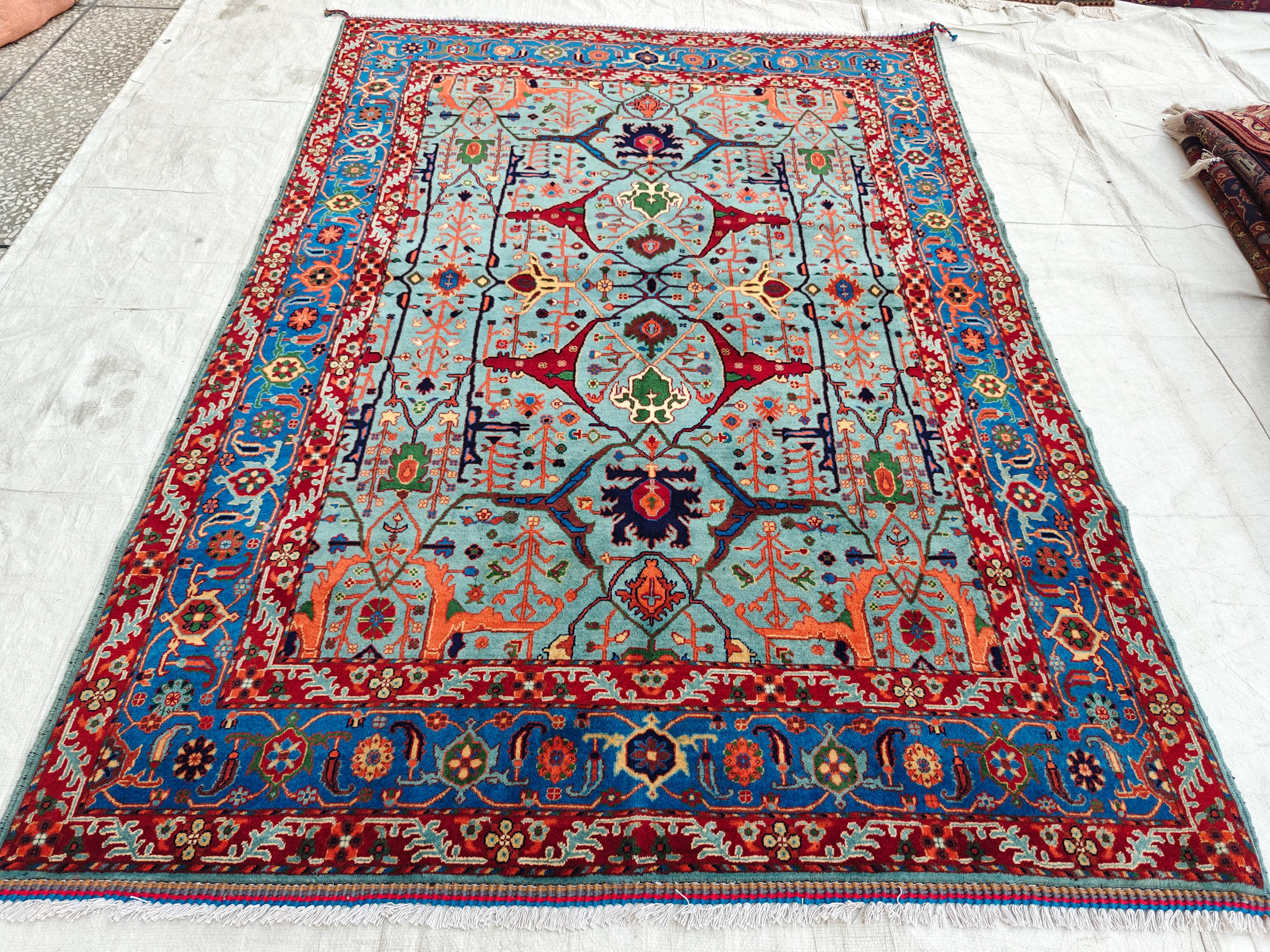 Authentic Beljik Chobi Rug 7x4.4 ft - Handwoven Afghan Wool Carpet, Traditional Oriental Area Rug, Unique Home Decor, Living Room Rug