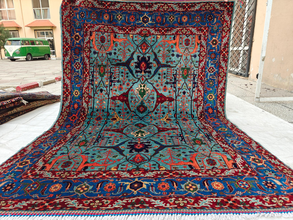 Authentic Beljik Chobi Rug 7x4.4 ft - Handwoven Afghan Wool Carpet, Traditional Oriental Area Rug, Unique Home Decor, Living Room Rug