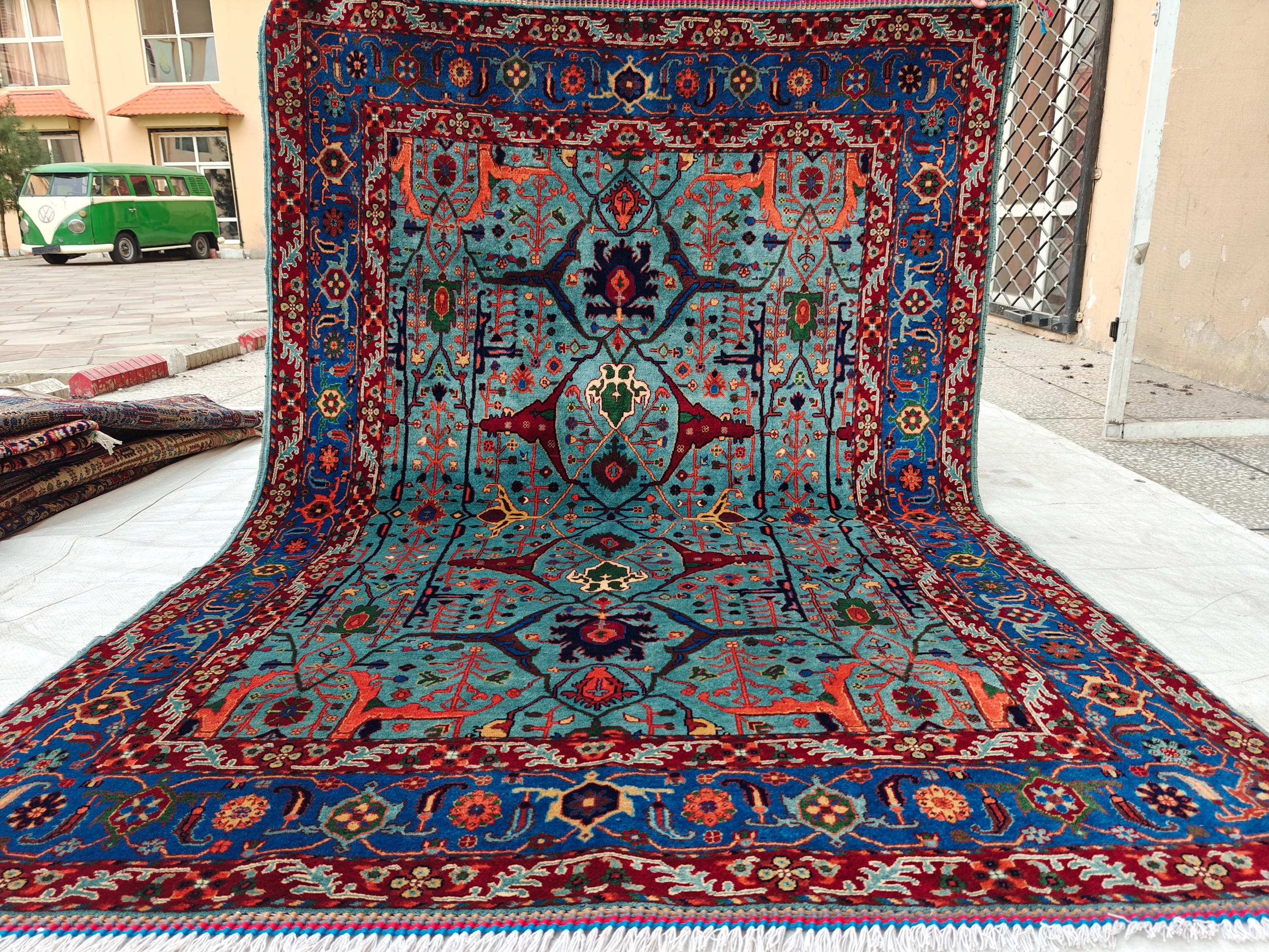 Authentic Beljik Chobi Rug 7x4.4 ft - Handwoven Afghan Wool Carpet, Traditional Oriental Area Rug, Unique Home Decor, Living Room Rug