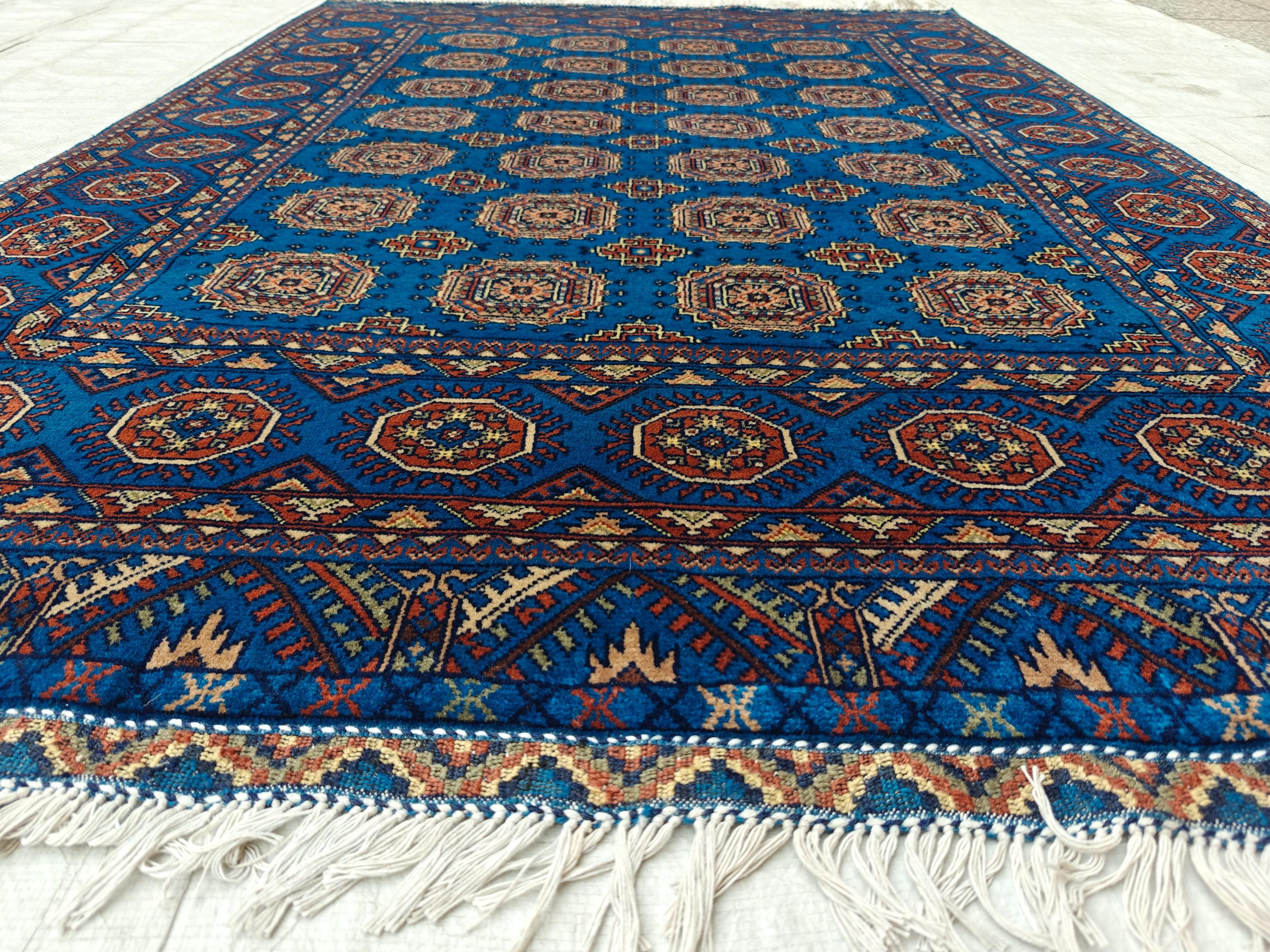Authentic Beljik 6.7x4.5 ft - Handwoven Afghan Wool Carpet, Traditional Oriental Area Rug, Unique Home Decor, Living Room, Bedroom Rug