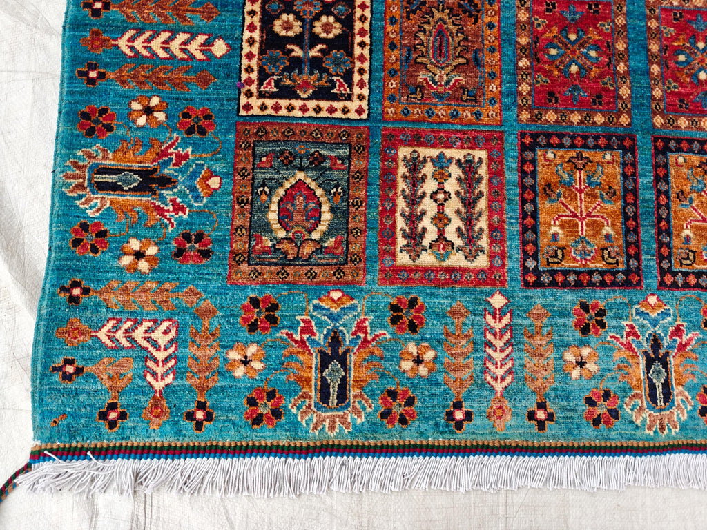 6.9x5.2 ft Handmade Afghan Chobi Rug-Authentic Wool Carpet, Traditional Oriental Area Rug for Home Decor, Living Room Rug, Office Rug