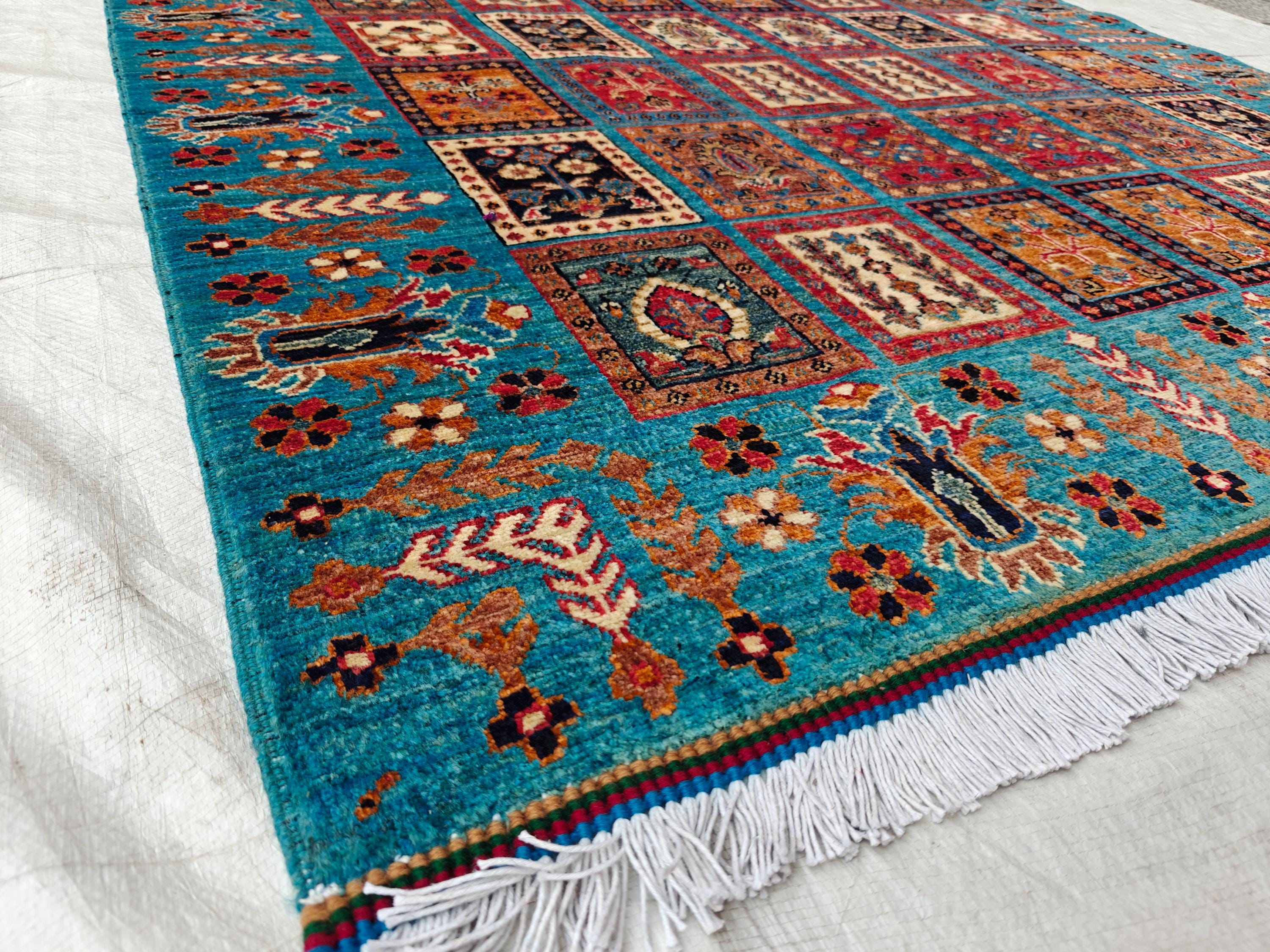 6.9x5.2 ft Handmade Afghan Chobi Rug-Authentic Wool Carpet, Traditional Oriental Area Rug for Home Decor, Living Room Rug, Office Rug
