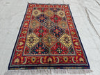 Handwoven Yousafi Beljik Rug 5x3.4 ft Authentic Afghan Wool Carpet, Elegant Oriental Area Rug, Perfect for Home Decor, Hallway Rug, Entryway