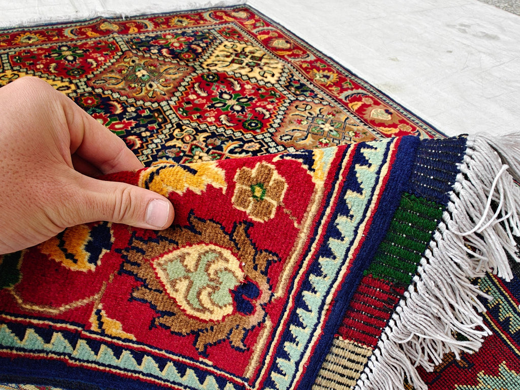 Handwoven Yousafi Beljik Rug 5x3.4 ft Authentic Afghan Wool Carpet, Elegant Oriental Area Rug, Perfect for Home Decor, Hallway Rug, Entryway
