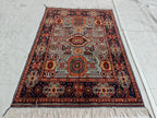 Authentic Mamluk Beljik Rug 4.8x3.4 ft - Handwoven Afghan Wool Carpet, Intricate Oriental Design, Perfect for Home Decor,