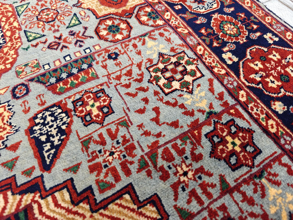 Authentic Mamluk Beljik Rug 4.8x3.4 ft - Handwoven Afghan Wool Carpet, Intricate Oriental Design, Perfect for Home Decor,