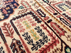 4.10x3.4 ft Handmade Beljik Gandumi Rug Authentic Afghan Wool Carpet, Traditional Oriental Design, Perfect for Home Decor, Entryway Rug"