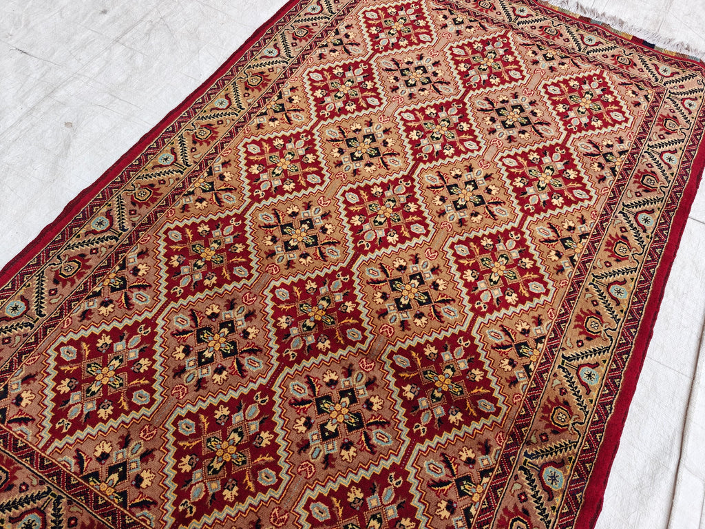 Authentic Yousafi Beljik Rug 5.5x3.6 ft - Handwoven Afghan Wool Carpet, Elegant Oriental Design, Perfect for Home Decor