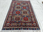 Beljik Rug 5.1x3.5 ft Authentic Handmade Afghan Tribal Wool Area Carpet | Unique Oriental Decor, Entryway Rug, Bedroom Rug, Living Room Rug