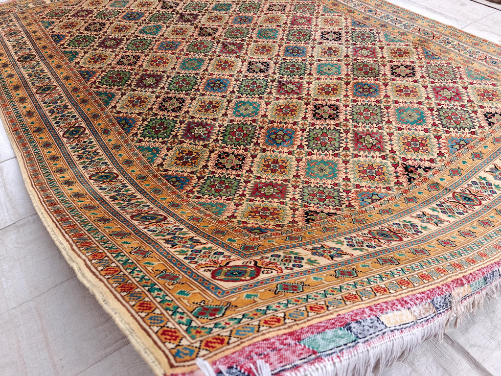 8x12 Large Elegant Sitara Naksha Rug – Handwoven Luxury Persian Design in wool, Rugs For Living Room, Bedroom Rug 11.8x8 ft
