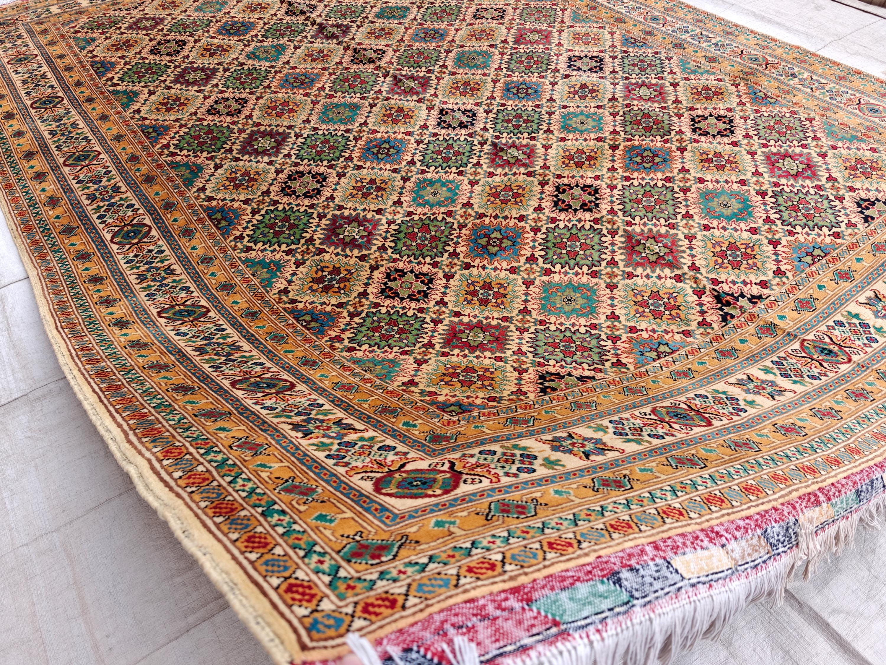 8x12 Large Elegant Sitara Naksha Rug – Handwoven Luxury Persian Design in wool, Rugs For Living Room, Bedroom Rug 11.8x8 ft