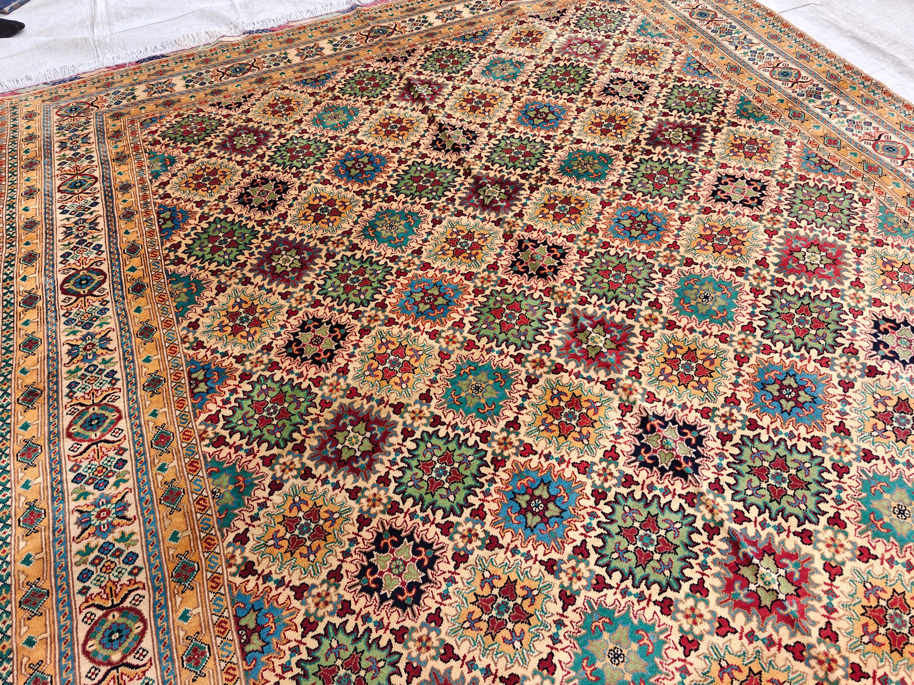 8x12 Large Elegant Sitara Naksha Rug – Handwoven Luxury Persian Design in wool, Rugs For Living Room, Bedroom Rug 11.8x8 ft