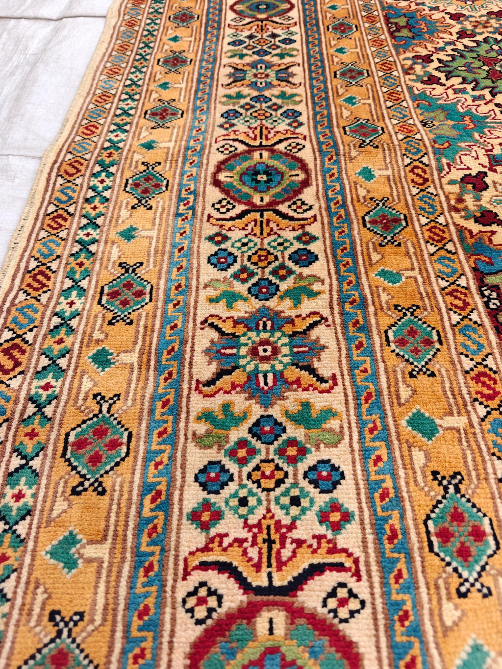 8x12 Large Elegant Sitara Naksha Rug – Handwoven Luxury Persian Design in wool, Rugs For Living Room, Bedroom Rug 11.8x8 ft