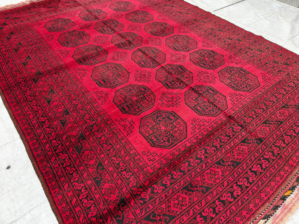 7x10 Vintage Pilpie Rug Handwoven Persian Design in Wool and Natural Dyes, Collectible Rug. Rugs For Farmhouse, Living Room Rug 9.6x6.8 ft