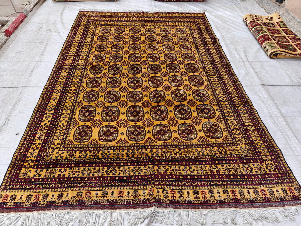 8x10 Large Luxurious Ahal Gul Handwoven Persian Rug – Traditional Oriental Design in Wool, Rugs For Living Room, Bedroom Rugs