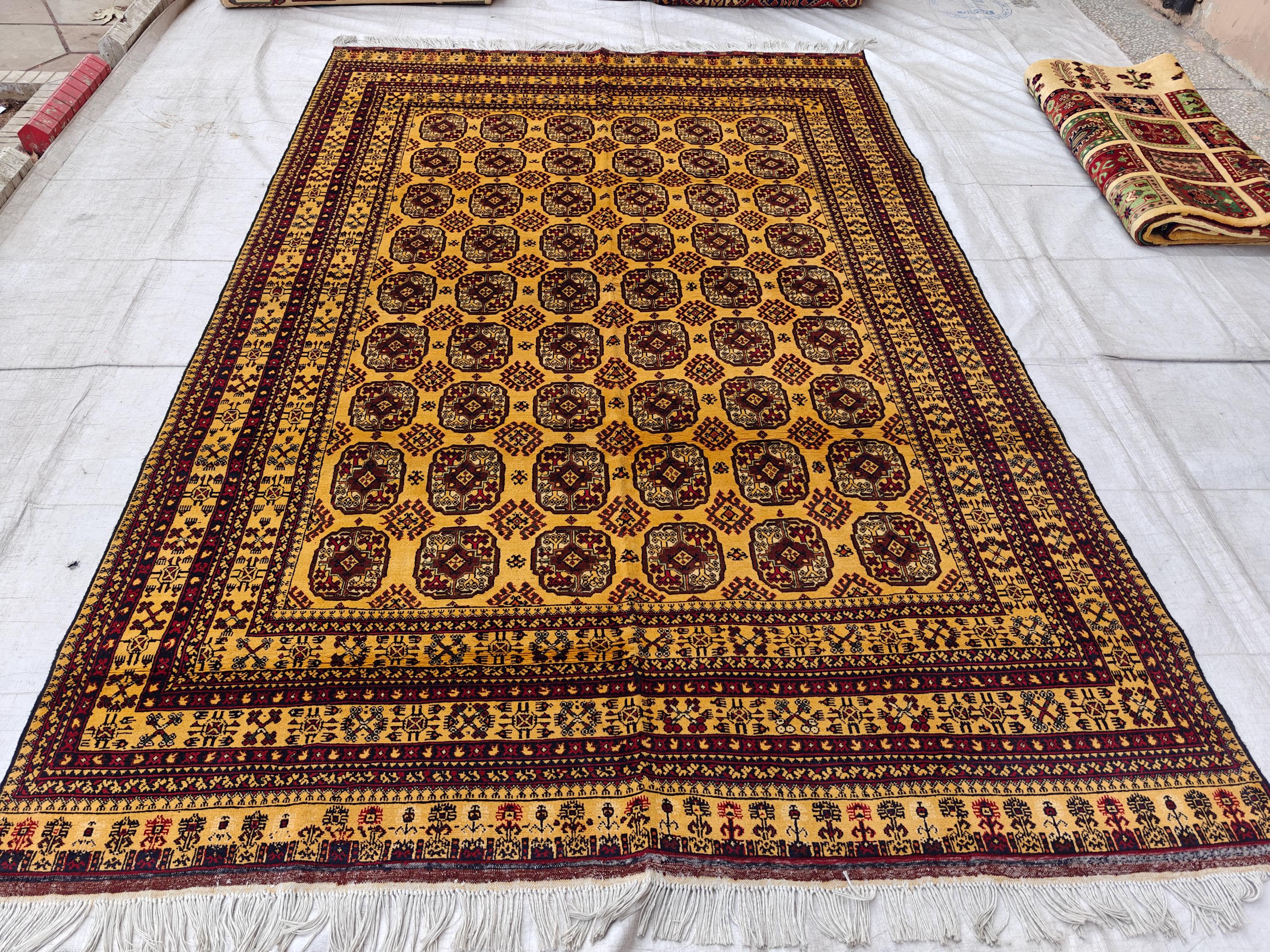 8x10 Large Luxurious Ahal Gul Handwoven Persian Rug – Traditional Oriental Design in Wool, Rugs For Living Room, Bedroom Rugs