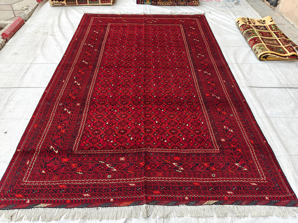 7x10 Vintage Bashiri Handmade Afghan Rug, Collectible Rug, Rugs For Living Room, Bedroom Rug, Farmhouse Rug 9.11x6.5, Medium Rug