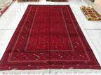 7x10 Vintage Bashiri Handmade Afghan Rug, Collectible Rug, Rugs For Living Room, Bedroom Rug, Farmhouse Rug 9.11x6.5, Medium Rug