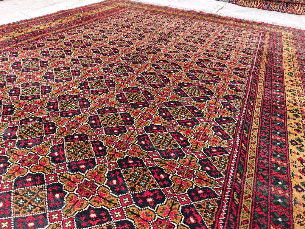 7x10 Handwoven Yousafi Afghan Rug, Boho Home Decor, Rug For Living Room, Bedroom Rug, Dining Room Rug, Rustic Decor Rug 9.11x6.8, Large Rug