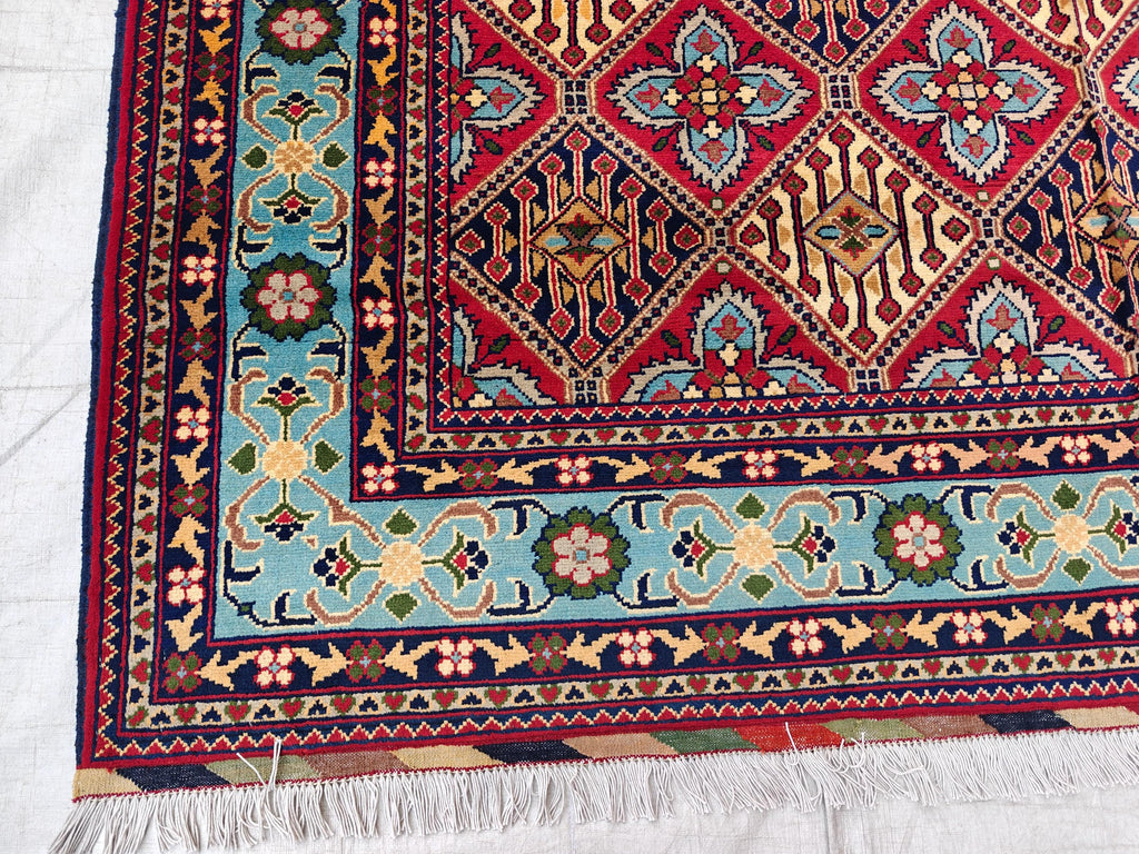 7x11 Handwoven Afghan Yousafi Tribal Rug,Colorful Area Rug, Rug For Living Room, Bedroom Rug, Kitchen n dining room Rug 10.5x7.1, Large Rug