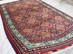 7x11 Handwoven Afghan Yousafi Tribal Rug,Colorful Area Rug, Rug For Living Room, Bedroom Rug, Kitchen n dining room Rug 10.5x7.1, Large Rug