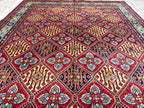 7x11 Handwoven Afghan Yousafi Tribal Rug,Colorful Area Rug, Rug For Living Room, Bedroom Rug, Kitchen n dining room Rug 10.5x7.1, Large Rug