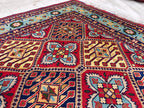 7x11 Handwoven Afghan Yousafi Tribal Rug,Colorful Area Rug, Rug For Living Room, Bedroom Rug, Kitchen n dining room Rug 10.5x7.1, Large Rug