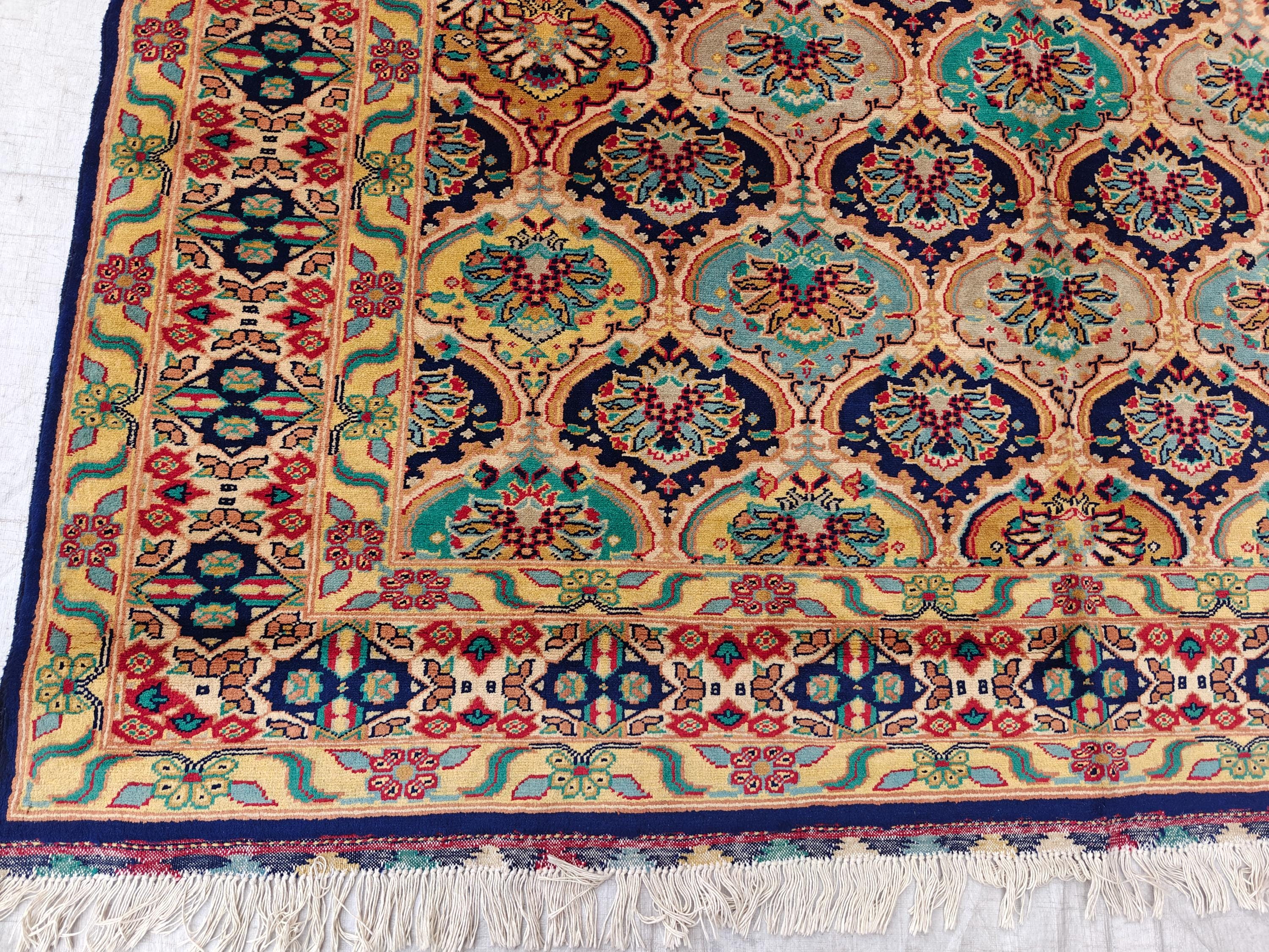 7x9 Beige and Yellow Kashi Afghan Handmade Rug, Boho Home Decor, Vintage Style Rug, Rugs For Living Room, Bedroom Rug 9.4x6.9 Medium Rug