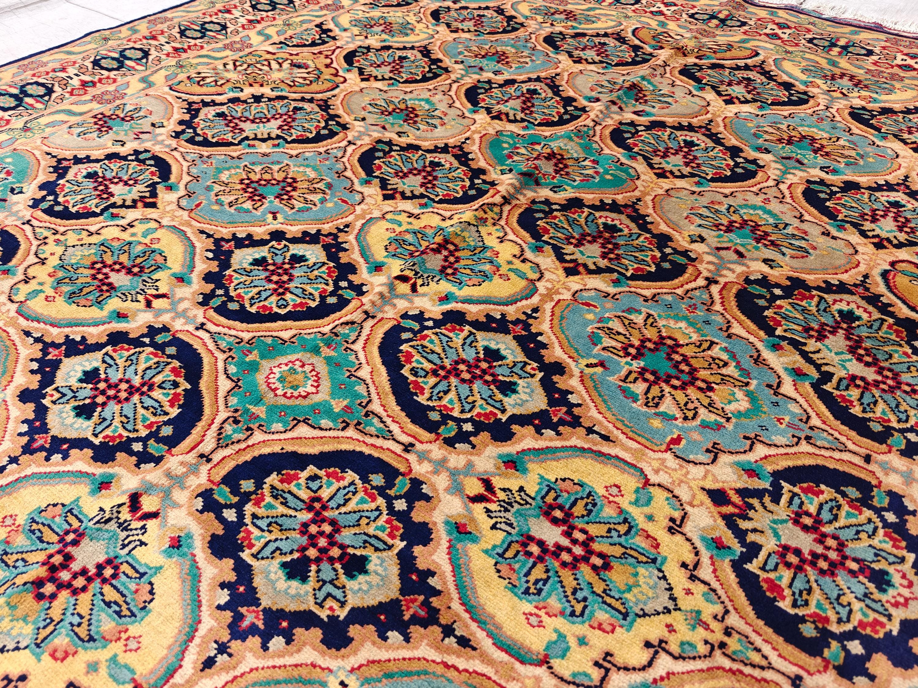 7x9 Beige and Yellow Kashi Afghan Handmade Rug, Boho Home Decor, Vintage Style Rug, Rugs For Living Room, Bedroom Rug 9.4x6.9 Medium Rug
